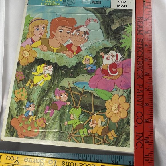 Taran And The Magic Cauldron Disney Golden Frame Tray Kids Puzzle Vintage - Picture 11 of 12